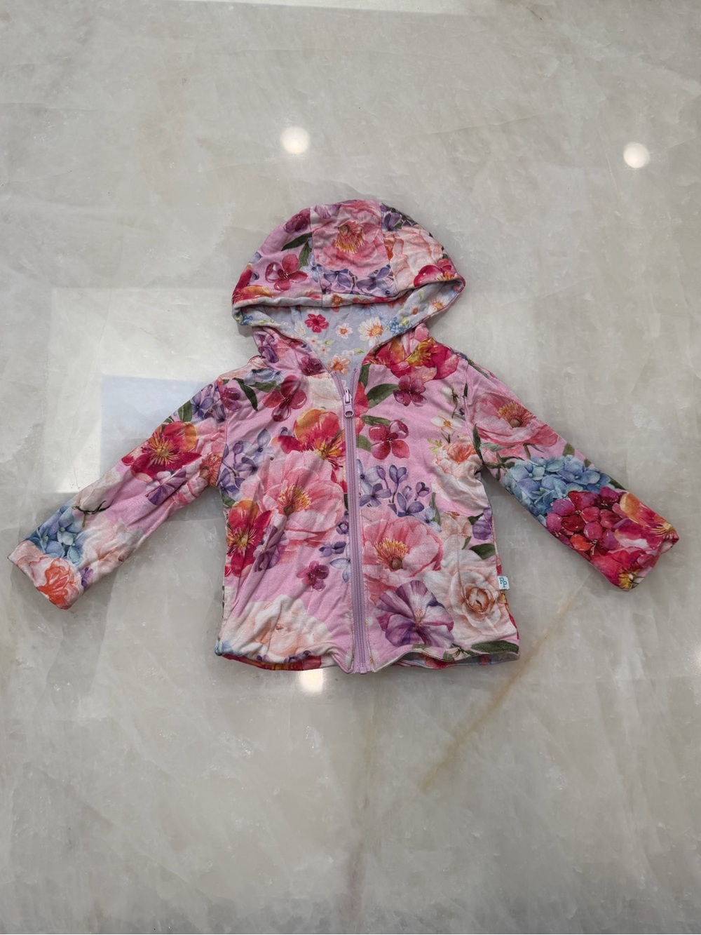 Reversible Pink Floral Hooded Jacket Posh Peanut